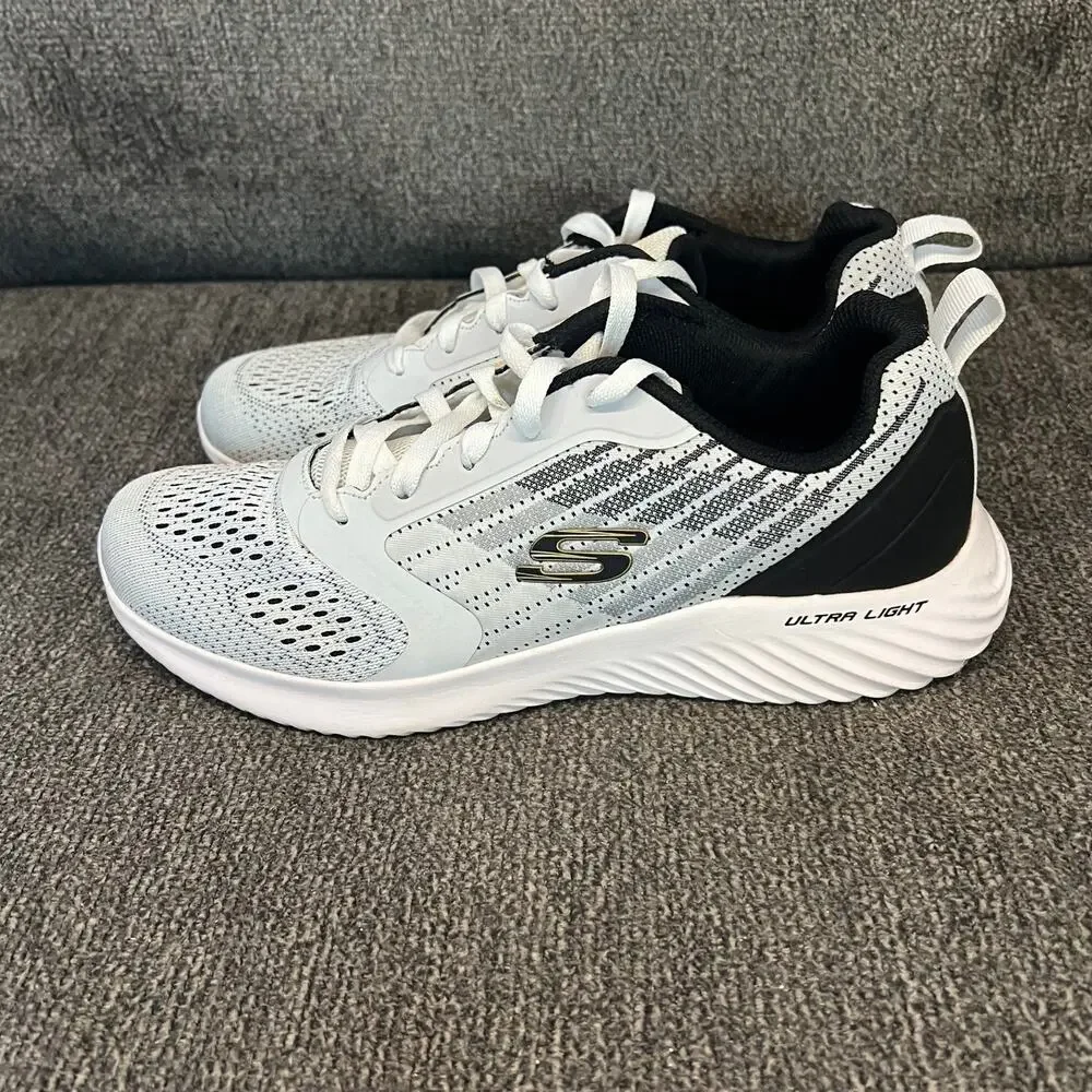 Skechers Bounder Verkona Running Shoes Mens Sz 9 White Athletic Sneakers Comfort